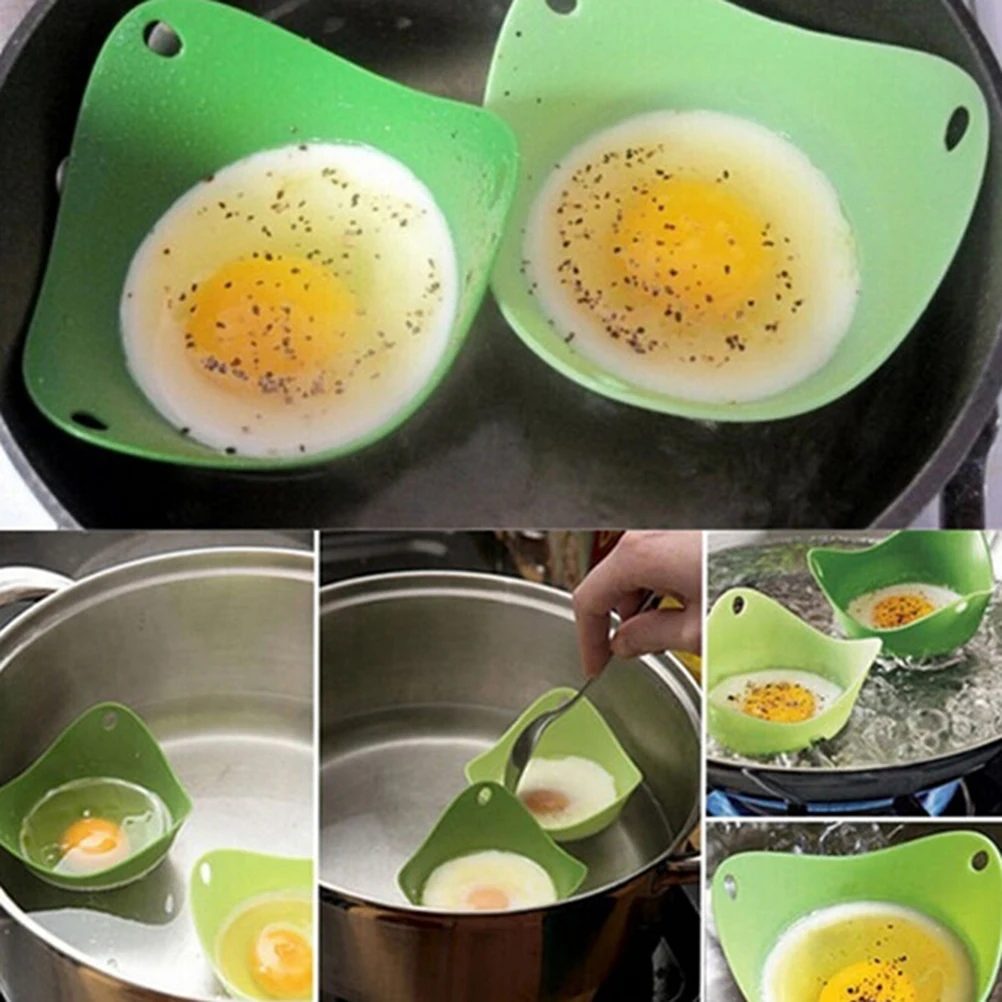 Silicone Egg Poacher Poaching Pods Egg Mold Bowl Rings Cooker Pancake Maker Boiler Cuit Oeuf Dur Kitchen Cooking Tools