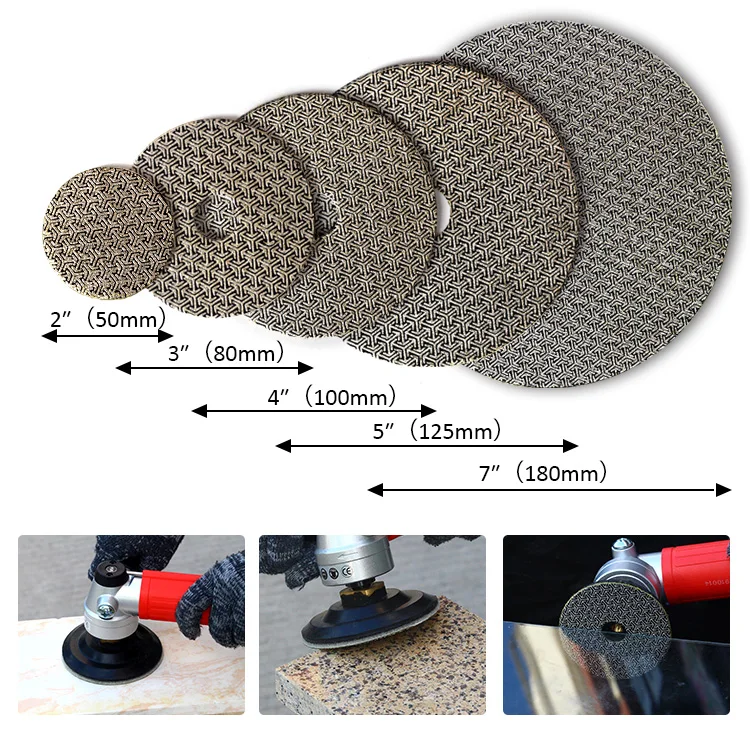 YIJING 1PC Diamond Hand Polishing Pads Electroplated Sanding Pads Grinding Disc For Glass Granite Marble Concrete