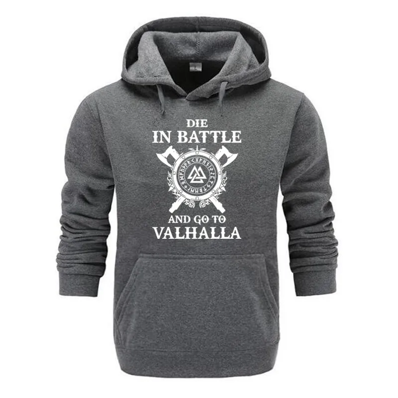 Odin Vikings Sweatshirt Men Die In Battle And Go To Valhalla Hoodie Crewneck Sweatshirts 2021 Winter Autumn Hip Hop Streetwear