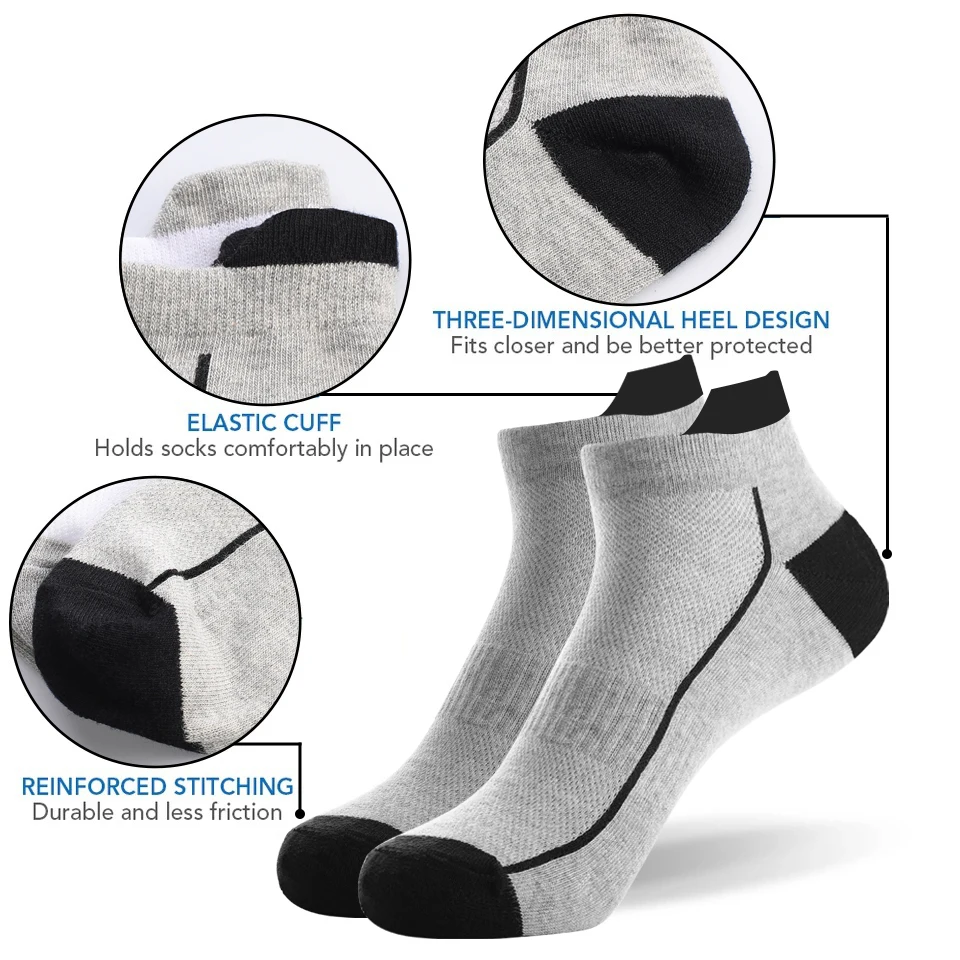 HSS Chaussettes Courtes en Coton Biologique pour Homme, Tricotées en Maille, d\'Été Respirantes à Séchage Rapide pour Cyclisme, Grande Taille, 10