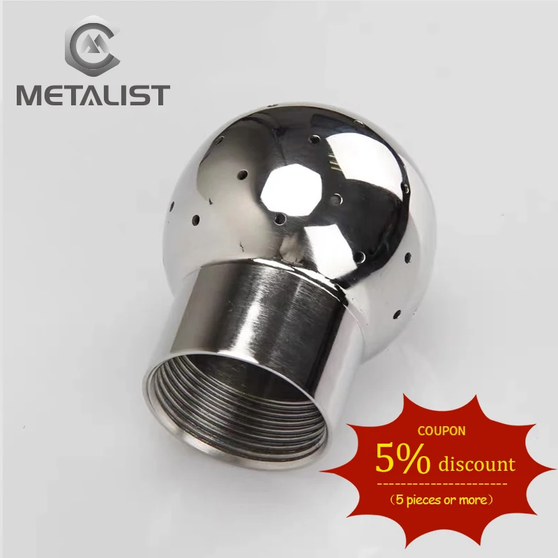 

METALIST DN15 BSP Female Thread SS304 Sanitary Pipe Fitting Fix Cleaning Spray Ball Tank Cleaning Ball Head Homebrew