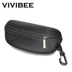 VIVIBEE Men Black Sports EVA Farbic Sunglasses Case Zipper Waterproof Sun Glasses Eyewear Storage Men Eyeglasses Spectacle Box