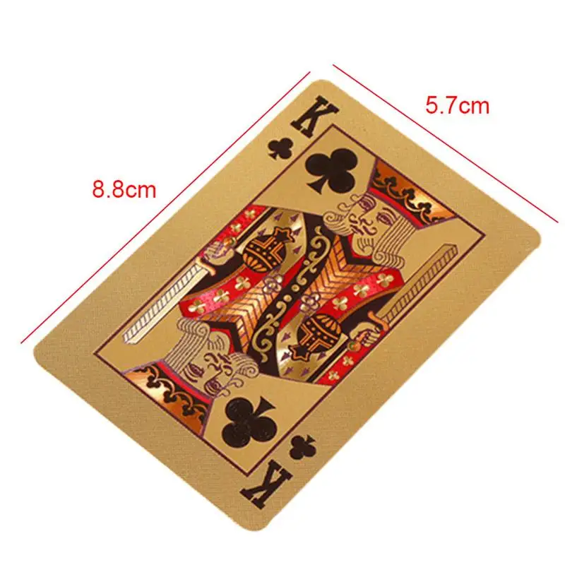 24k Gold Playing Card Poker Game Deck Gold Leaf Poker Suit Plastic Magic Waterproof Deck Of  Card Magic Water Gift Collection