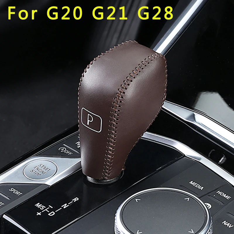 

For BMW G20 G21 G28 2020 2021 leathe Gear head cover Gear Shift handbrake Lever Knob Cover Car Interior Decoration Accessories