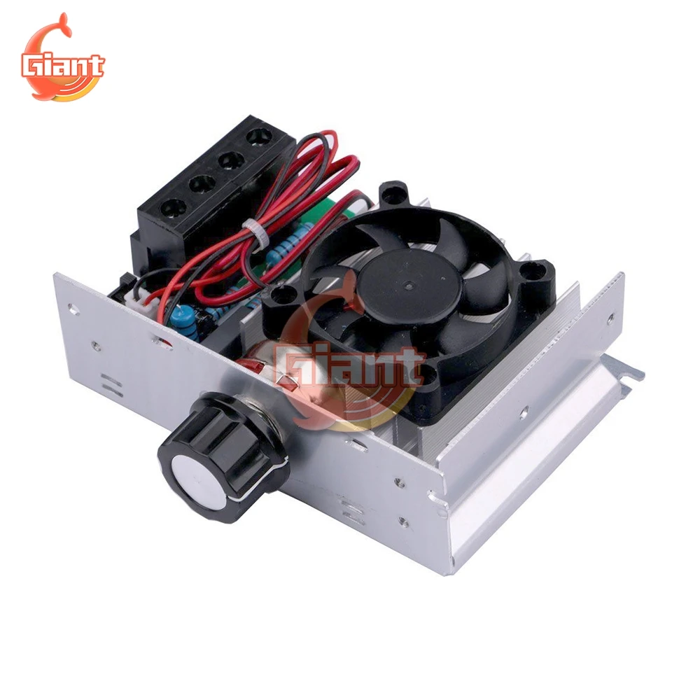 AC 110V-220V 10000W High Power Voltage Regulators SCR Motor Speed Controller Electronic LED Dimming Governor Thermostat with Fan