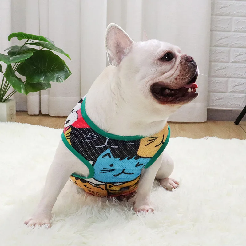 Pet Dog Summer Thin section Clothes breathable mesh vest Costume French Bulldog Shirt Short body Poodle Corgi Fat dog Supplies