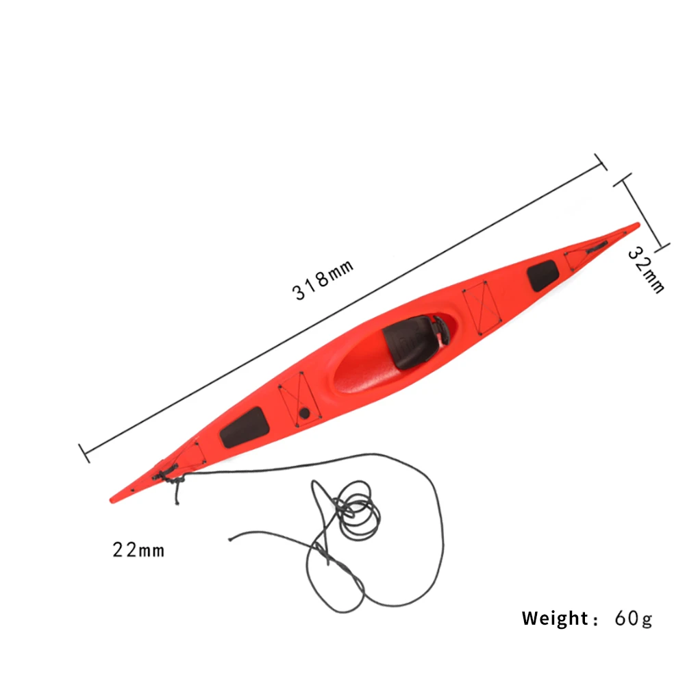 Simulation Kayaking Boat Paddle Decorations With Metal Oar For 1/10  RC Crawler Boat Accessories Parts