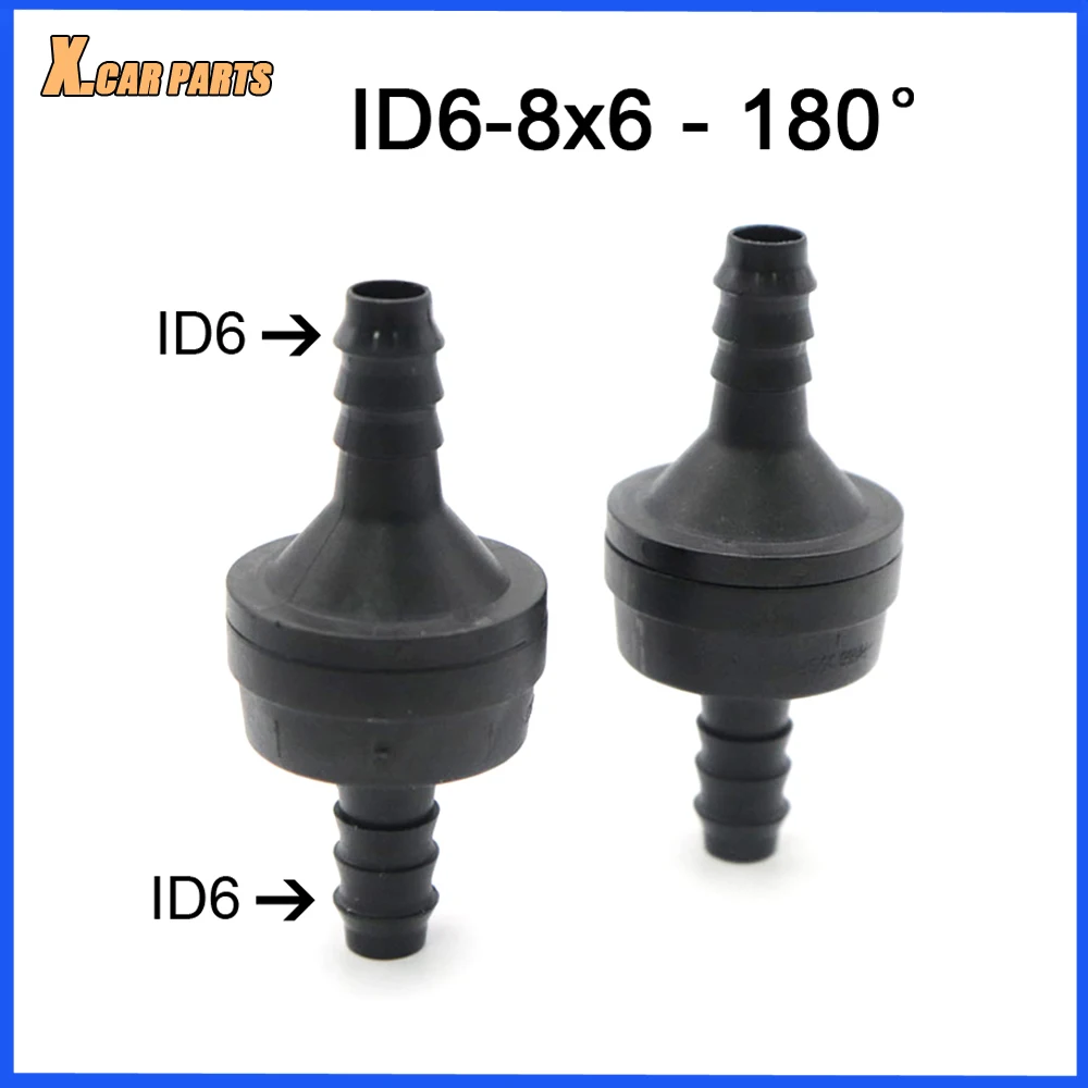 ID6 8x6 180 Degree High Quality Black Color Plastic One-Way Valve Non-Return Valve One Way Valve Air Pump Vacuum Check Valve