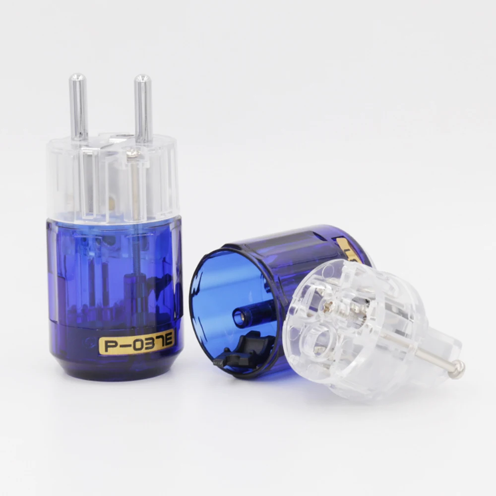 Hohe Qualität Paar P-037ETR + C037 Rhodium Überzogene EU Power plug IEC Connecter DIY Kabel Schuko power kabel stecker – Detail 2