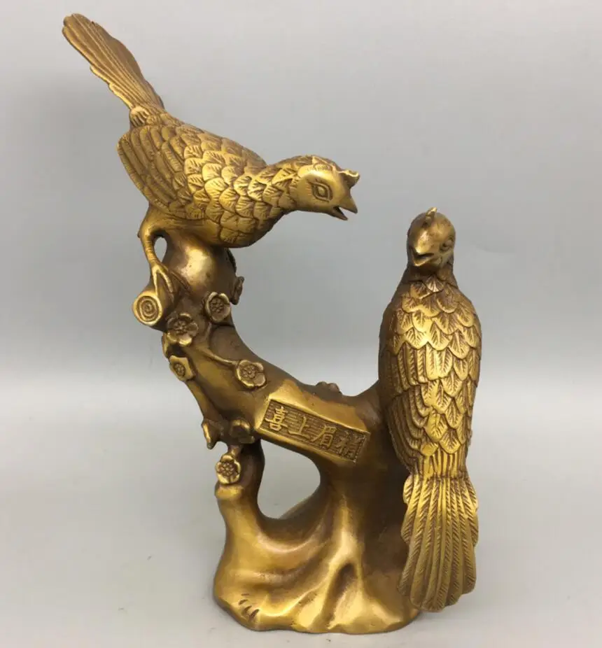 

Archaize brass auspicious magpies household desktop decoration crafts statue