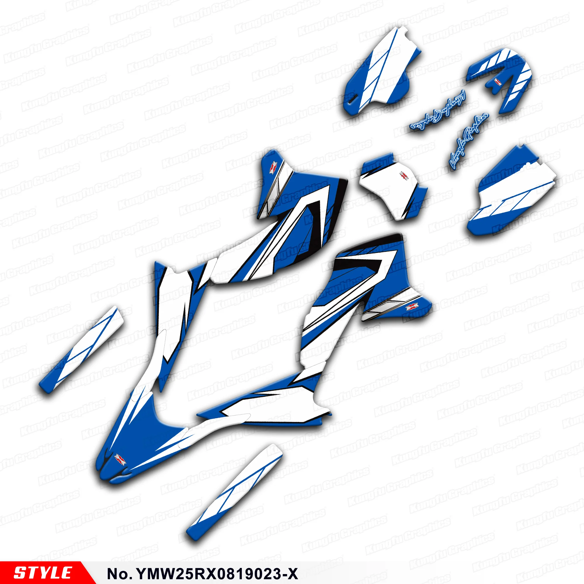 JY Racing Vehicle Vinyl Wraps Fit WR250X WR250R 2008 2009 2010 2011 2012 2013 2014 2015 to 2020, Style No. YMW25RX0819023-X