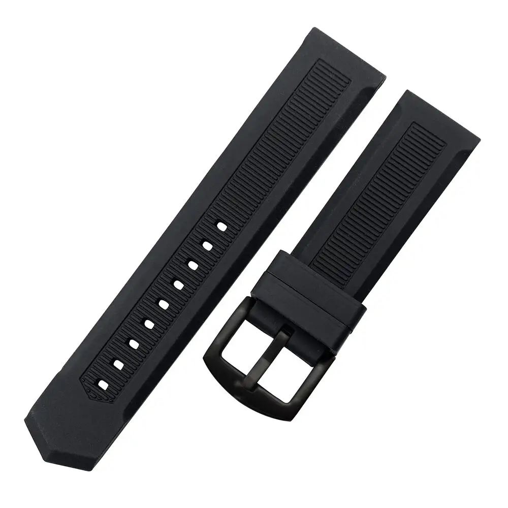 Luxury men black watchband 20mm 22mm silicone rubber watch band belt For TAG strap CARRER for Heuer buckle DRIVE TIMER