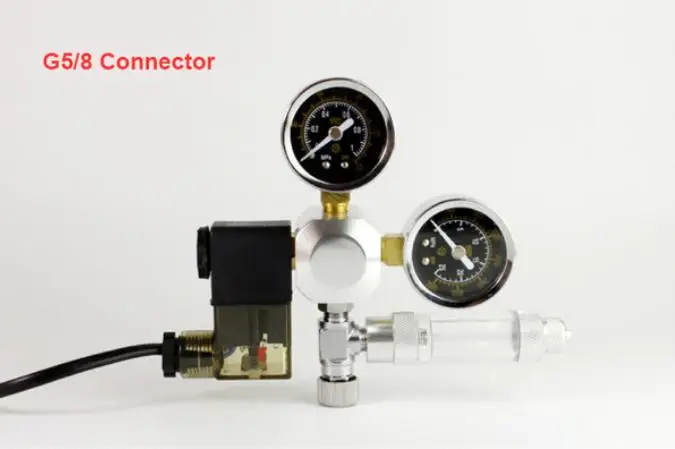حوض السمك CO2 منظم W21.8 G5/8 220 فولت المغناطيسي الملف اللولبي تحقق صمام حوض السمك فقاعة مكافحة خزان الأسماك أداة