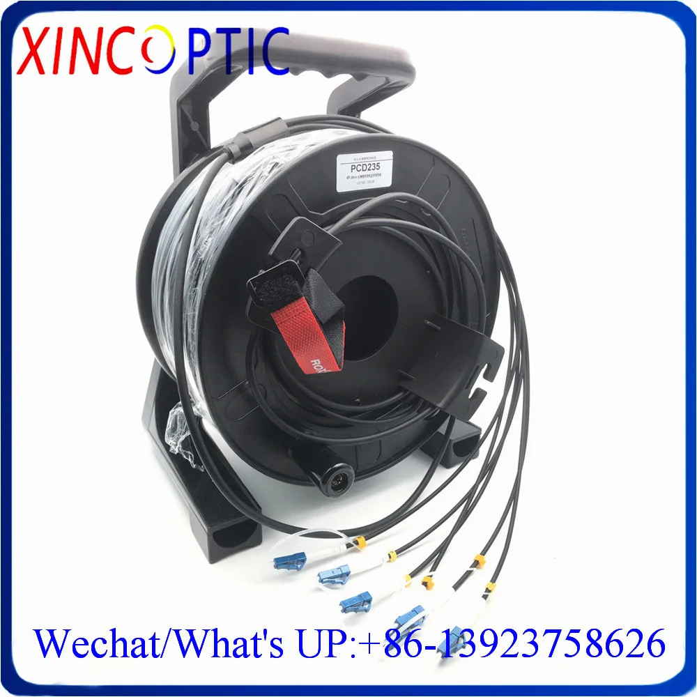 

SM,6C,G657A,LSZH/TPU Armored Black Cable,4.8mm,6Cores LC/UPC-LC/ST/SC/FCUPC Fiber Optic Patch Cord Jumper,100M With PCD235 Reel