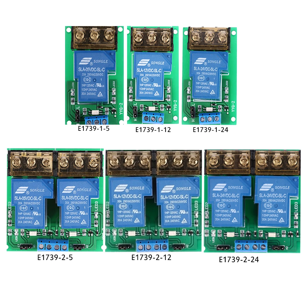 2 Channel Relay Module 12V 5V 24V Output Capacity Within DC 30V 30A or AC 250V 30A Optocoupler Isolation Relay Board Module