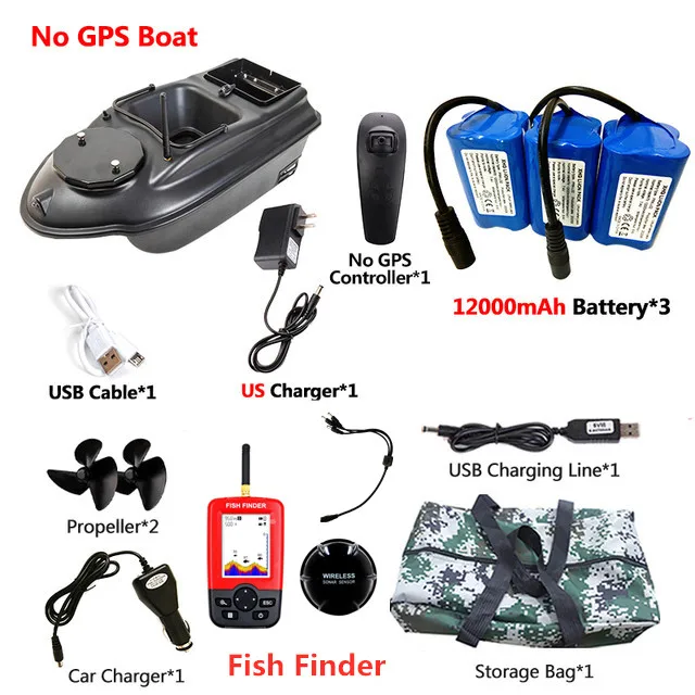 GPS Aasboot 500M 3KG Laadvermogen 40 stuks GPS Puntvisserij Aasboot 2 Bakken GPS Autonavigatie LCD Scherm Viszoeker Nestboot