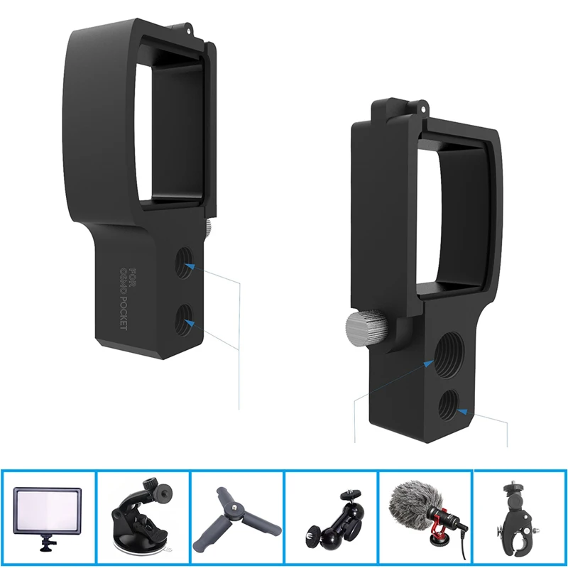 Palo de Selfie de extensión para teléfono, módulo de montaje con Clip para DJI Pocket 2, Cable de cámara cardán para IOS tipo c, accesorios micro-usb