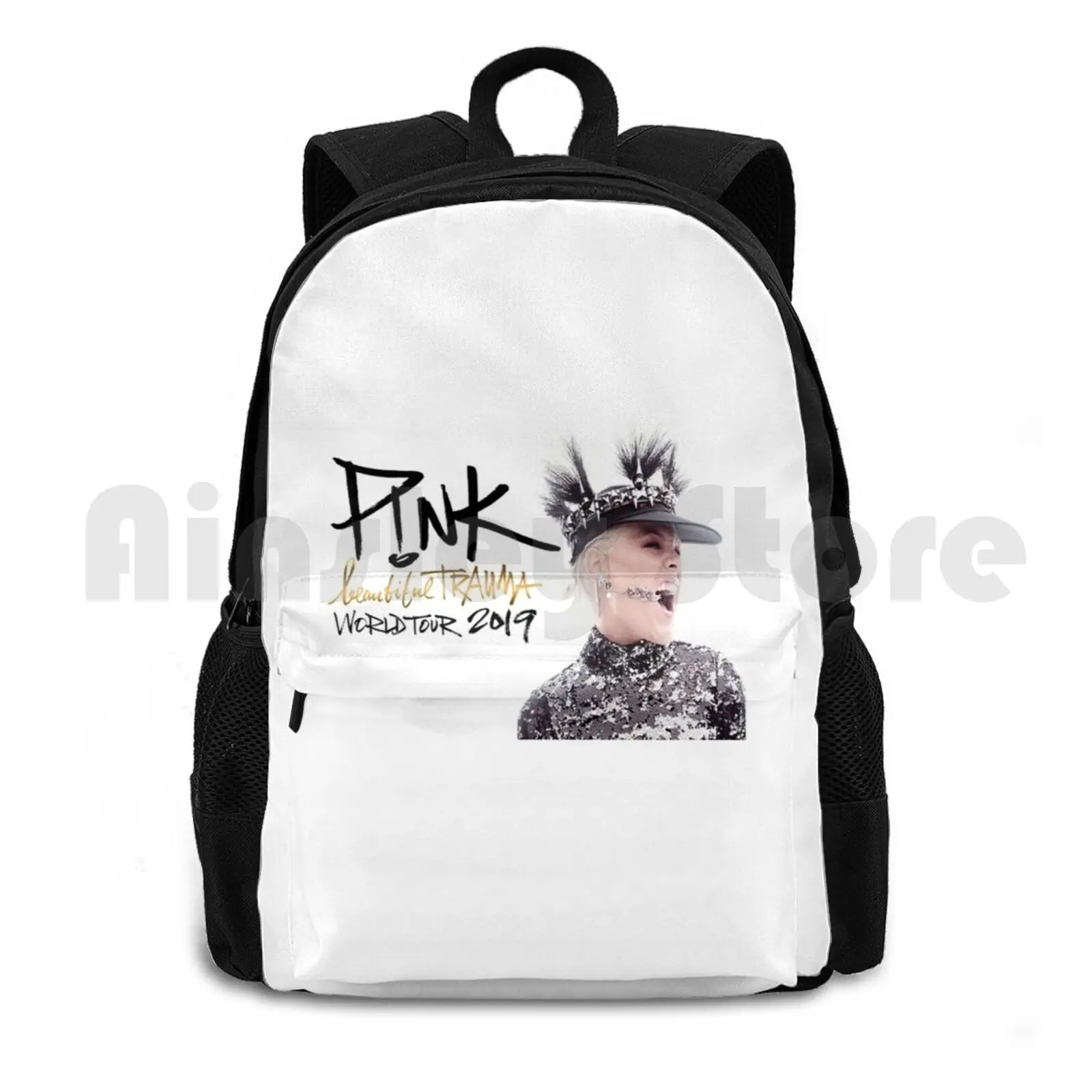 Beautiful Trauma Pink World Tour 2019 Outdoor Hiking Backpack Waterproof Camping Travel Beautiful Trauma Pink World Tour 2019