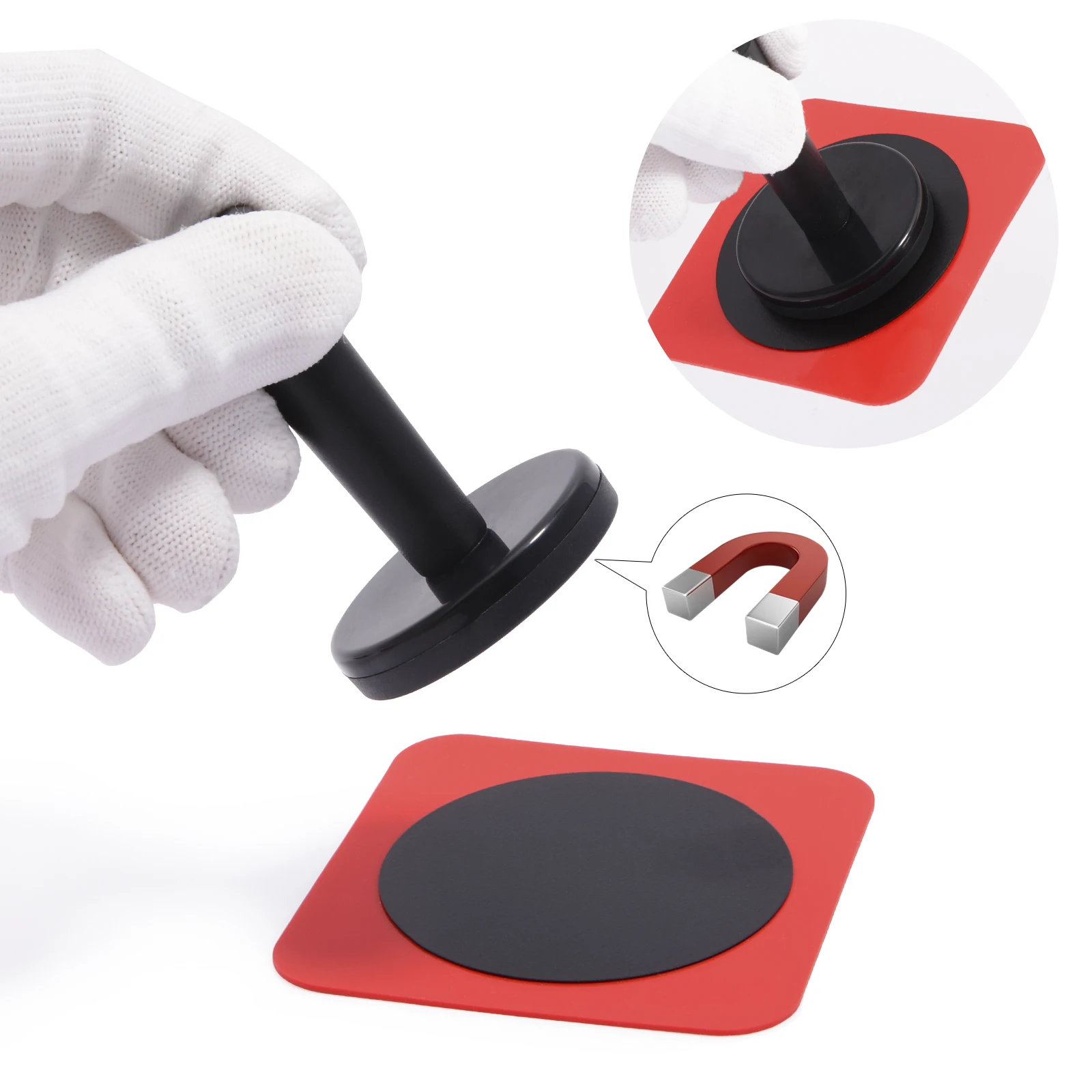 EHDIS 2/4/8 Stück Kohlefaserfolie Magnethalter Werkzeuge Silikon Metall adsorbiertes Blatt zur Befestigung von Vinylfolie Aufkleber Autozubehör – Detail 4