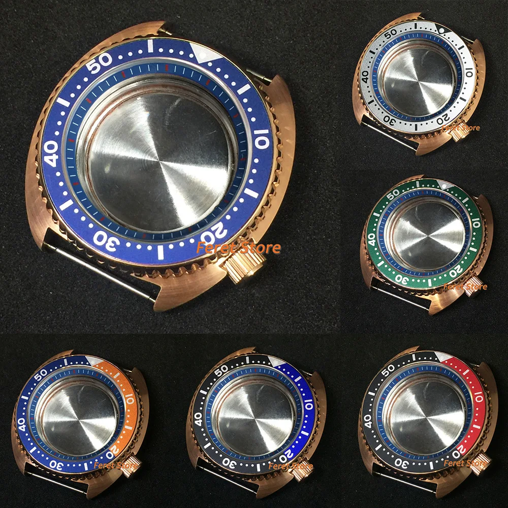 

BLIGER New 45mm Rose Gold sterile case sapphire glass green black red blue white bezel fit NH35 NH36 movement