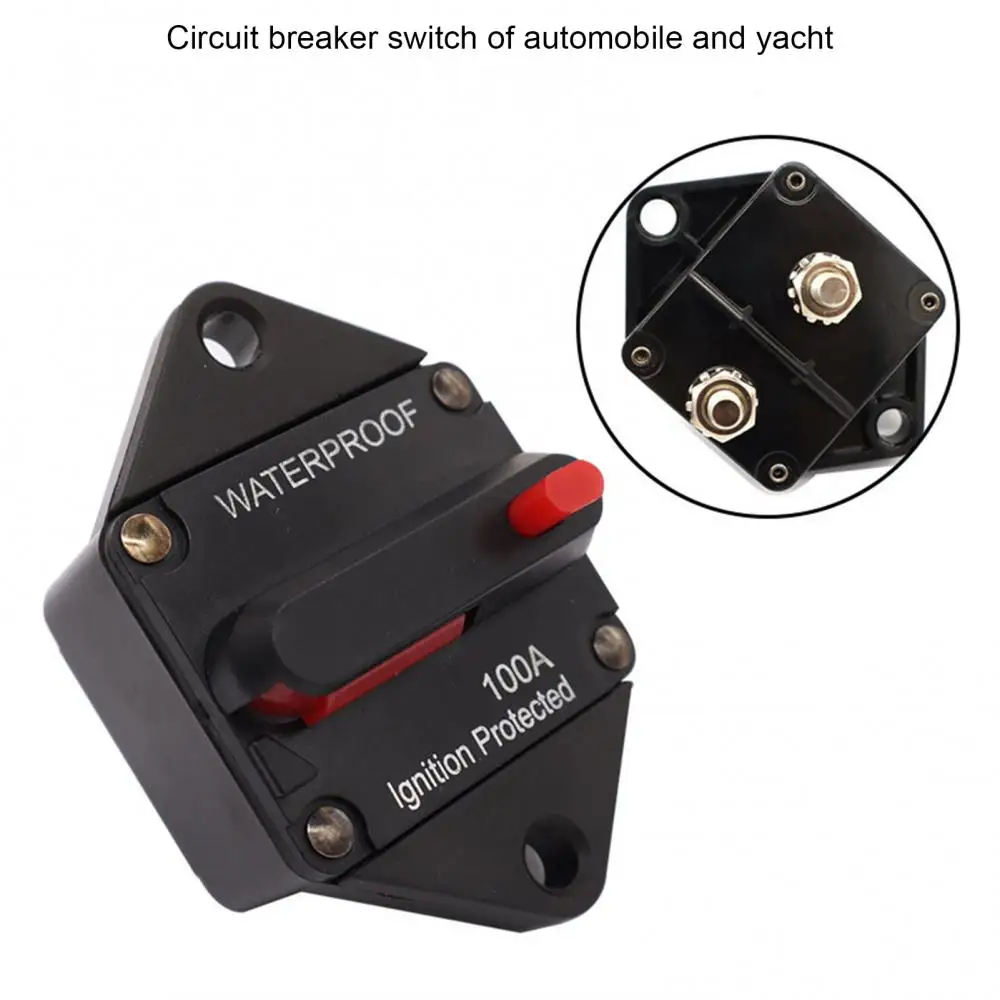 50 100 150 200A Car Vehicle Circuit Breaker 12 24V Fuse Manual Reset Car Circuit Breaker Car Audio In-Line Automatic Recovery