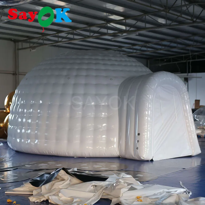 Airtight PVC Inflatable Igloo Dome Tent Waterproof Event Tent (5m Dia) with Air Pump for Outdoor Party Wedding Exhibition