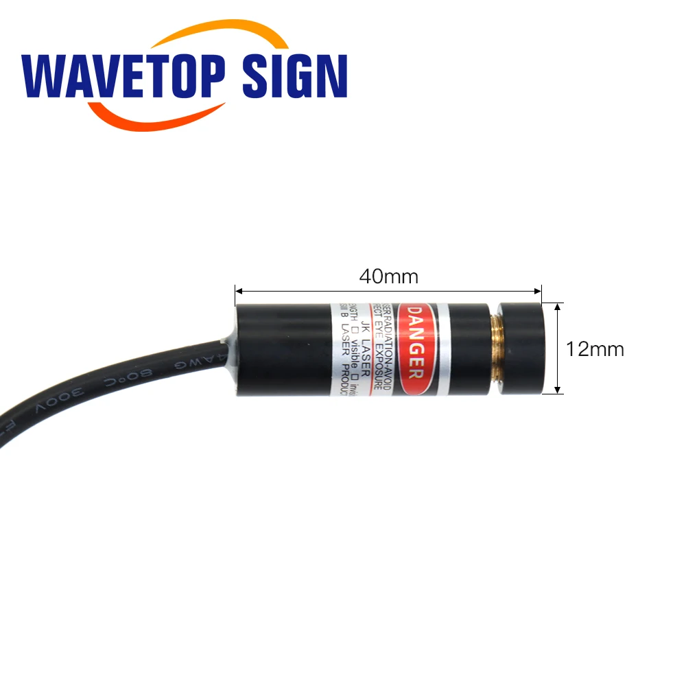 Wavtopsign-Línea de palabras, luces de posicionamiento Rojas, 12x36mm, 12x40mm, para máquina de marcado