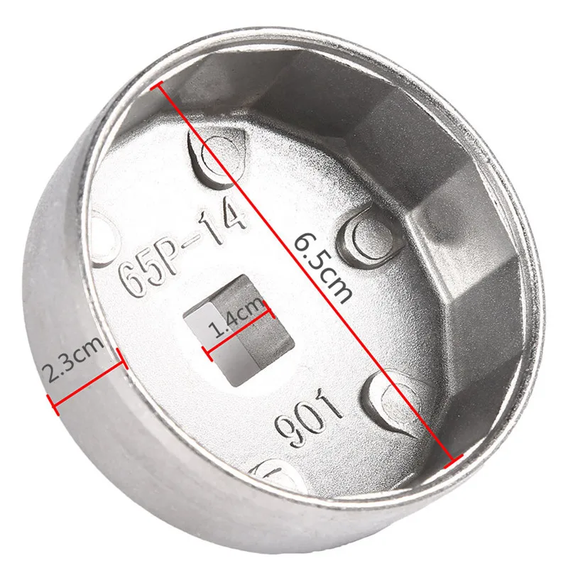 65Mm Premium Aluminium Cap Oliefiltersleutel Auto Hand Tool Behuizing Tool Remover Voor Btw/Chery/golf #901