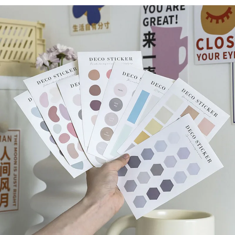 Ins Various Round Dot Label Sticker Color Morandi Photo Envelope Card Sealing Paster Stationery Notebook Diy Decorative Sticker