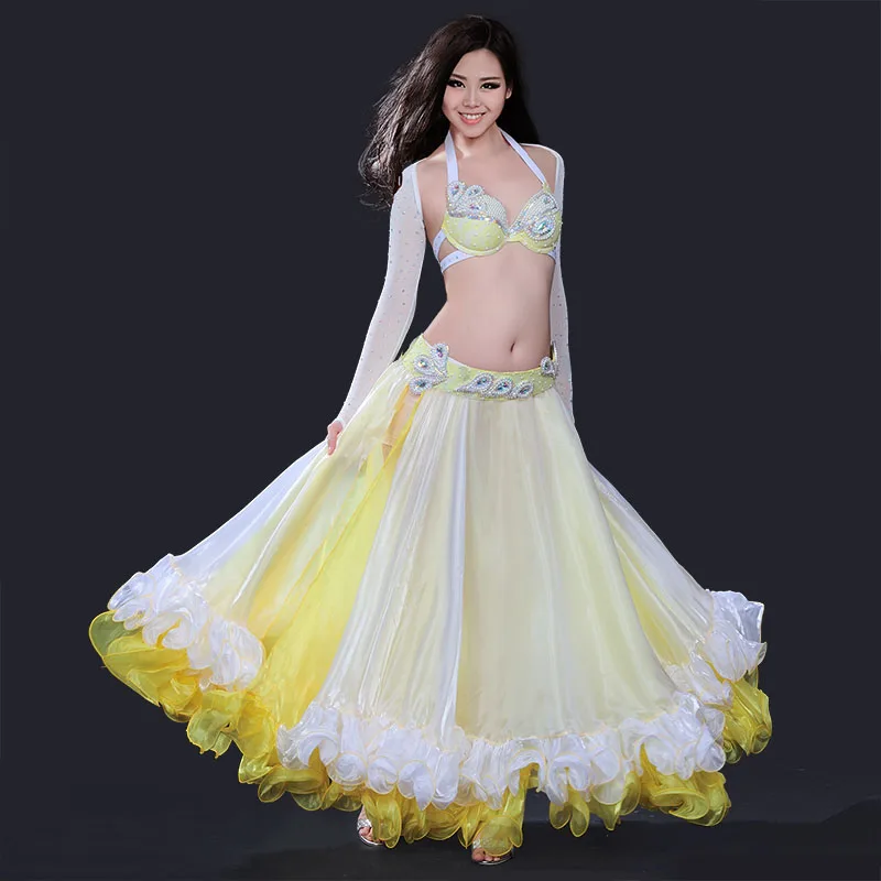 Women Oriental Belly dance costumes professional belly dance dress belly dancing wear sexy bellydance Bra belt sleeve long skirt