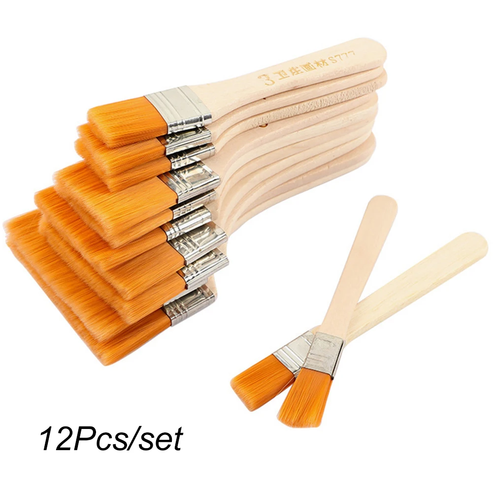 12 Stks/set Houten Olieverf Penselen Kunstenaar Acryl Verf Art Supply Set Voor Acryl Olie Tekening Aquarel Borstel