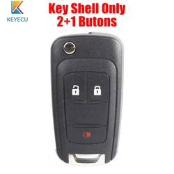 Keyecu Replacement Remote Key Shell Case 2+1 Buttons for Chevrolet Equinox Sonic Orlando 2010 2011 2012 2013 2014 2015 2016 2017