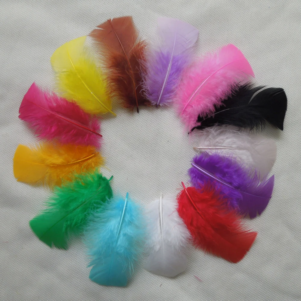 500PCS/LOT 7-10cm Natural Multicolor TURKEY PLUMAGE FEATHERS,Loose Turkey T-Base Plumage Feathers,Plumas Para Manualidades