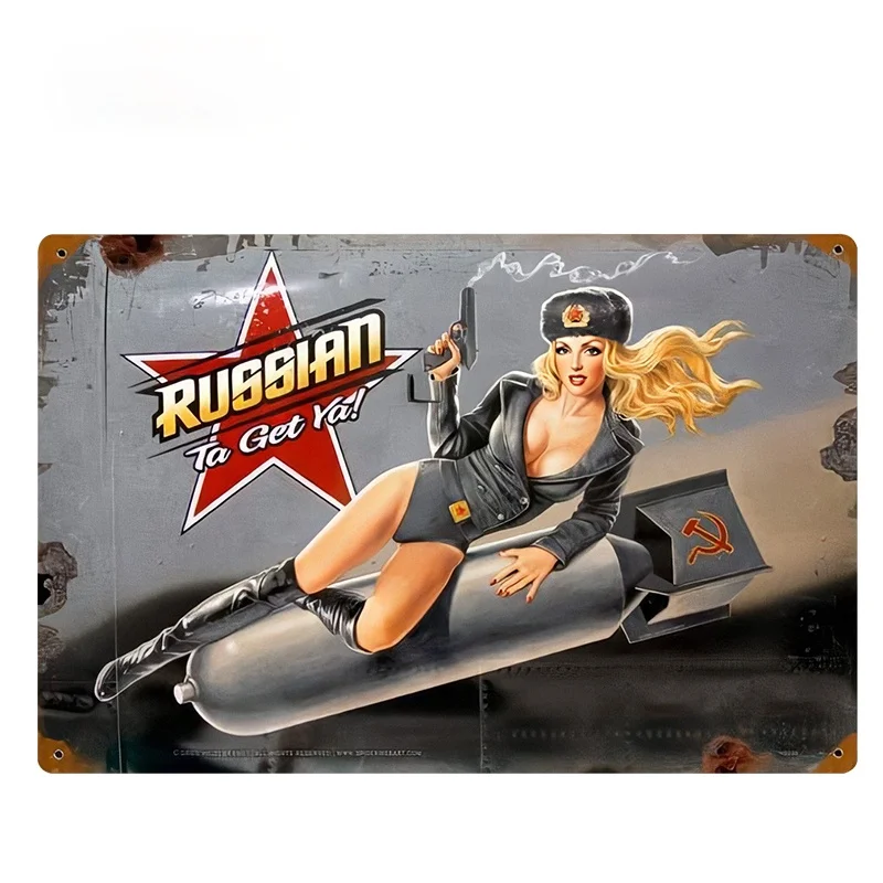 

High Quality Retro Russian Nose Art Sexy Pin-Up Girl Beauty Car Sticker Refit Waterproof Decal Vinyl Car Styling