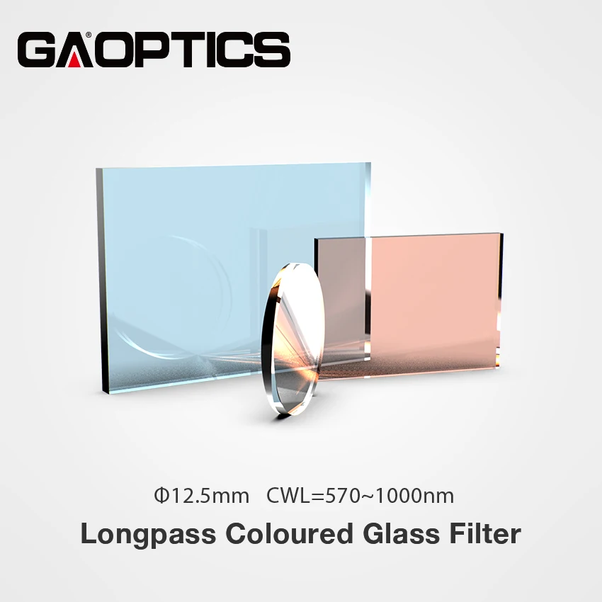 Dia 12.5mm Red Black Colored Glass Longpass Filters CWL 570 to 1000nm