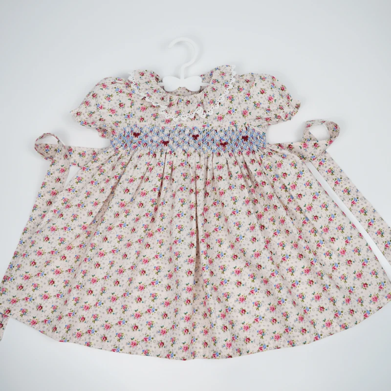 Kids Dresses For 2024 Summer Baby Girls Infant Party Doll Smocked Dress 1-3 Years Toddle Baby Princess Wedding Party Boutiques