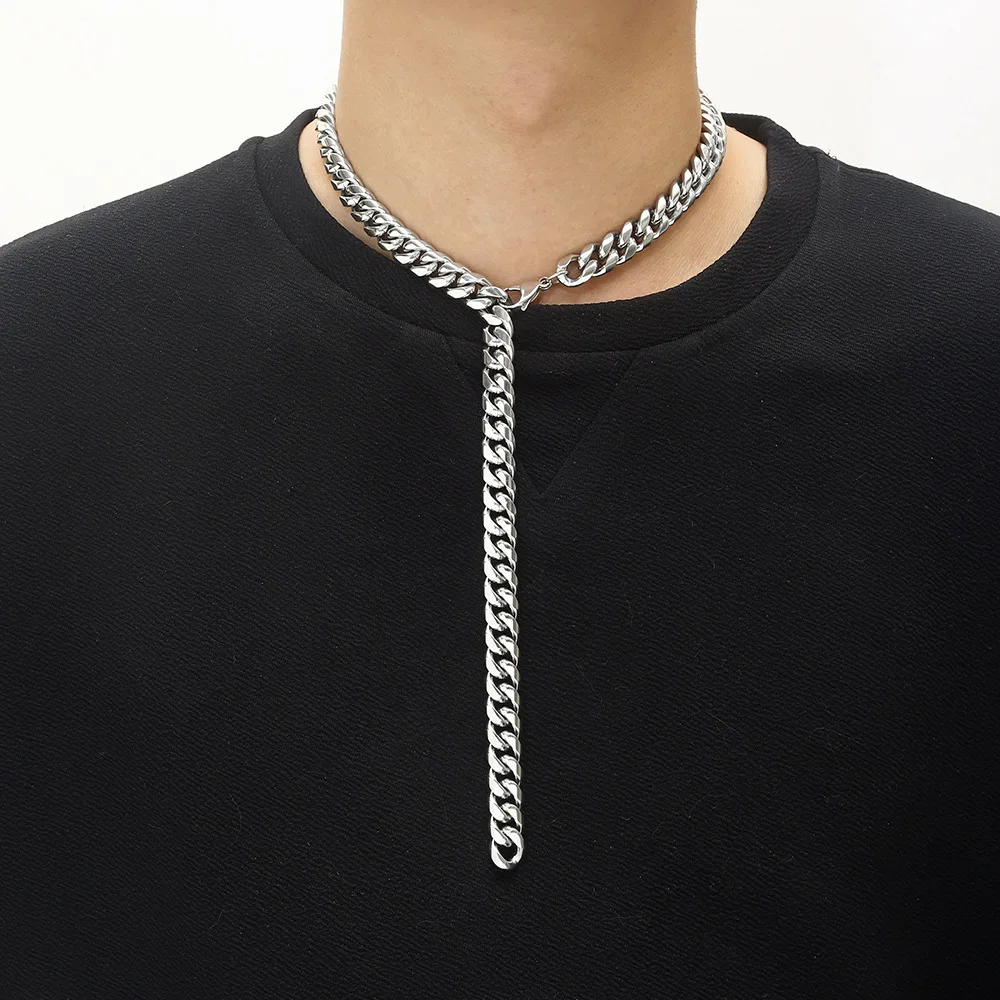 6/8/10/12mm Hip Hop Men Stainless Steel Necklace Miami Cuban Link Curb Chain Choker Necklaces