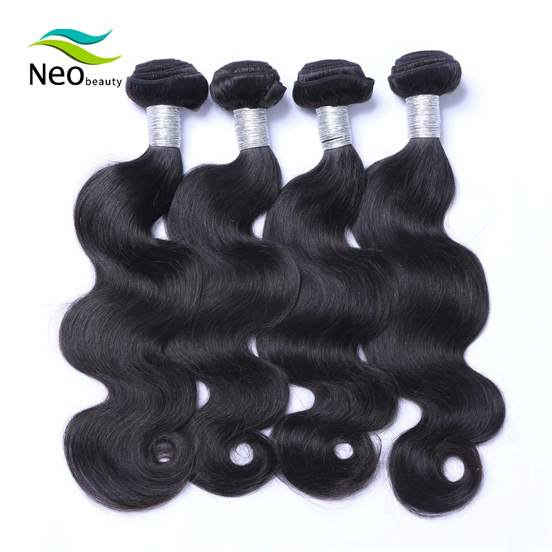 Human Hair Bundles 1/3/4 Piece Hair Extension For Women Brazilian Body Wave Human Hair Weave Bundles Black 10A Hair