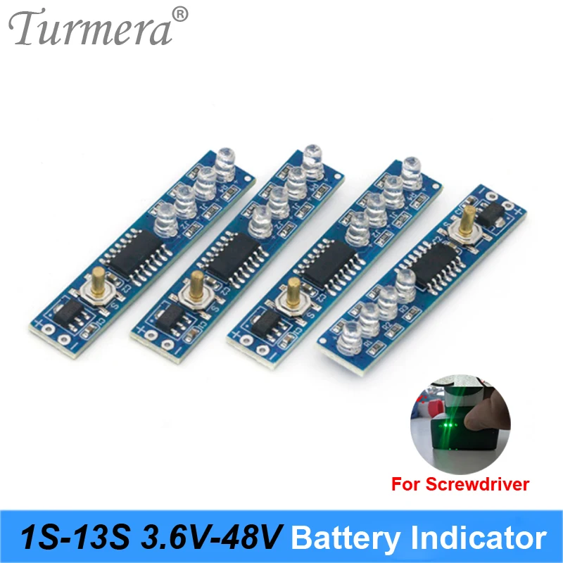 Turmera 1S 4.2V 4S 16.8V 10S 36V 13S 48V pojemność wyświetlacz moduł wskaźnik poziomu baterii na śrubokręt i rower elektryczny