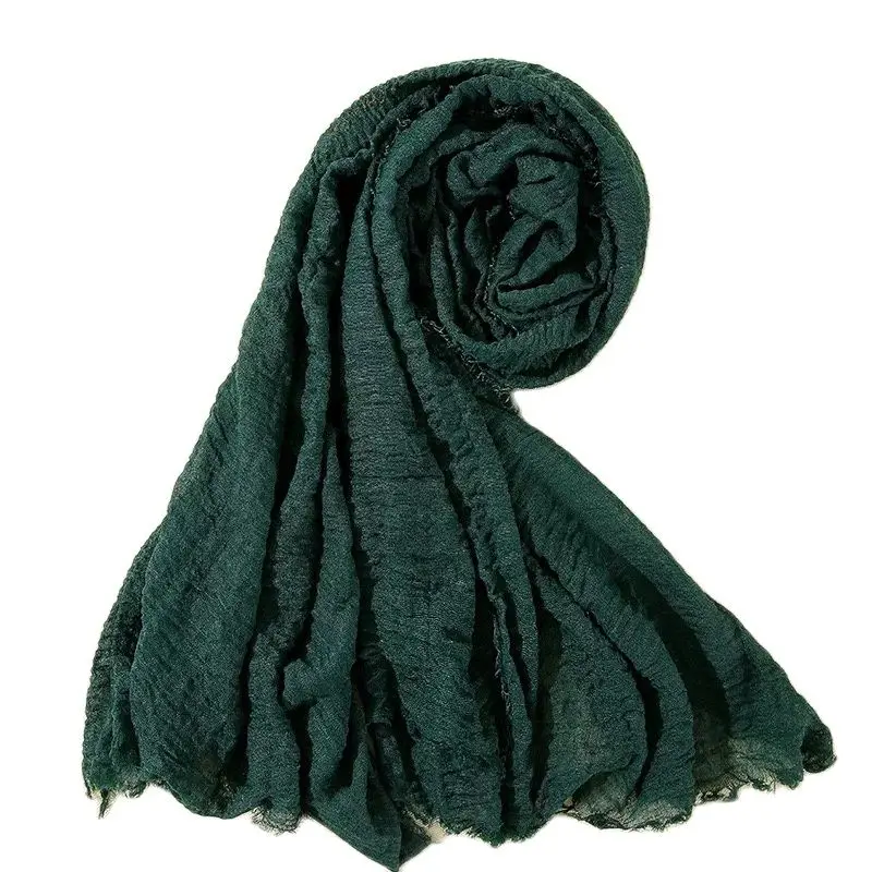 Foulard Hijab Froissé pour Femme Musulmane, Foulard Doux et Solide, Châle Multifonction, Hijabs