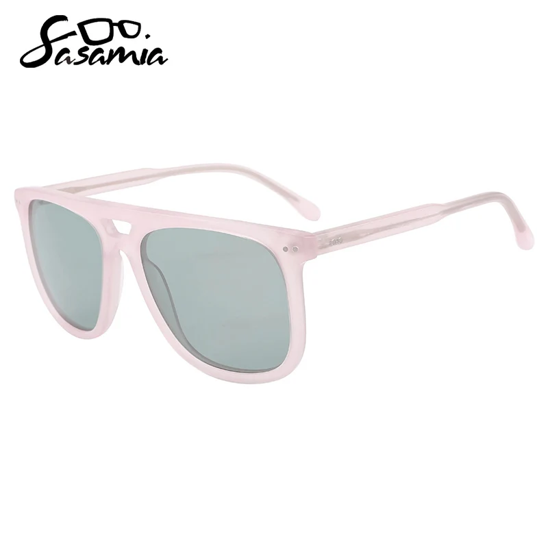 SASAMIA Luxury Polarized Unisex Sunglasses Double-layer Spectacle Frame Men Sun Glasses Tea Color Square Shape Oculos De Sol