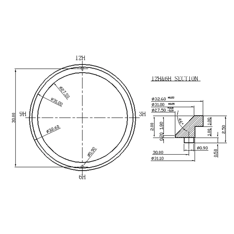 32.6mm Chapter Case Rings Fit SKX007 SKX009 SKX013 Japan SKX 45mm Cases Replace Accessories Watches Parts Professional Hot Sale