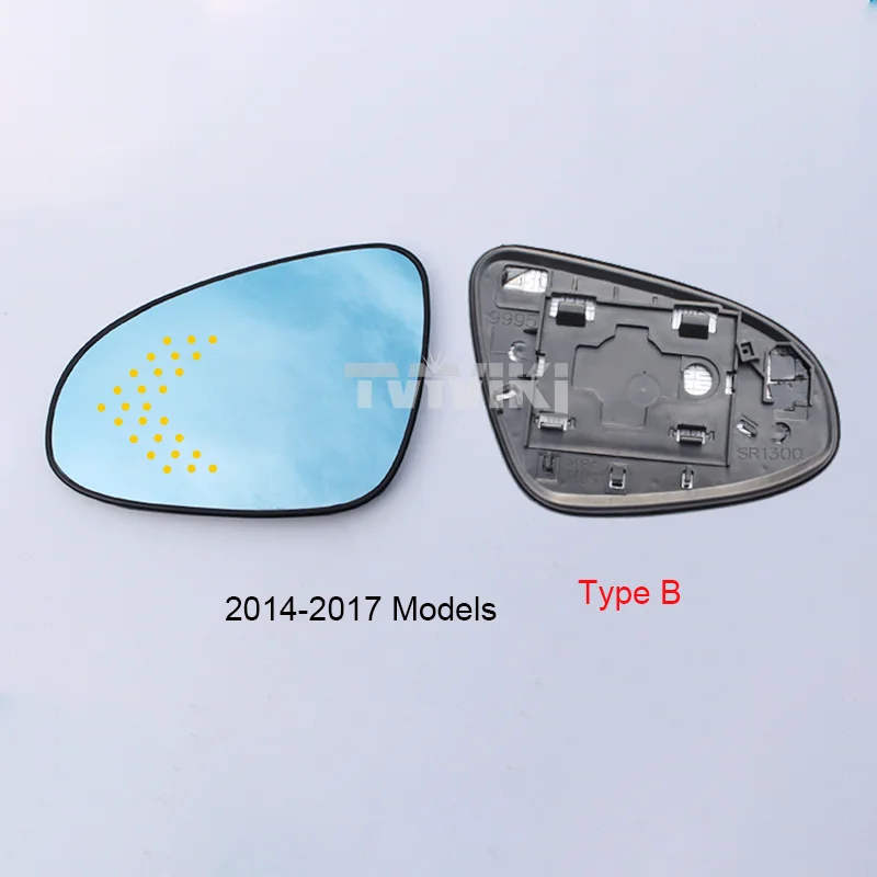 1 pair Side Rearview Mirror Blue Glass Lens with LED Indicator For Toyota Vios Corolla 2004-2020 Wide Angle View anti glare