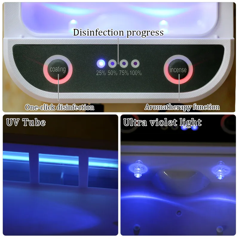 UV Light Sanitizer Box Tweezers Disinfection Ultraviolet Lamp Portable USB Charging Sterilizating Box for Manicure Cleaning Tool