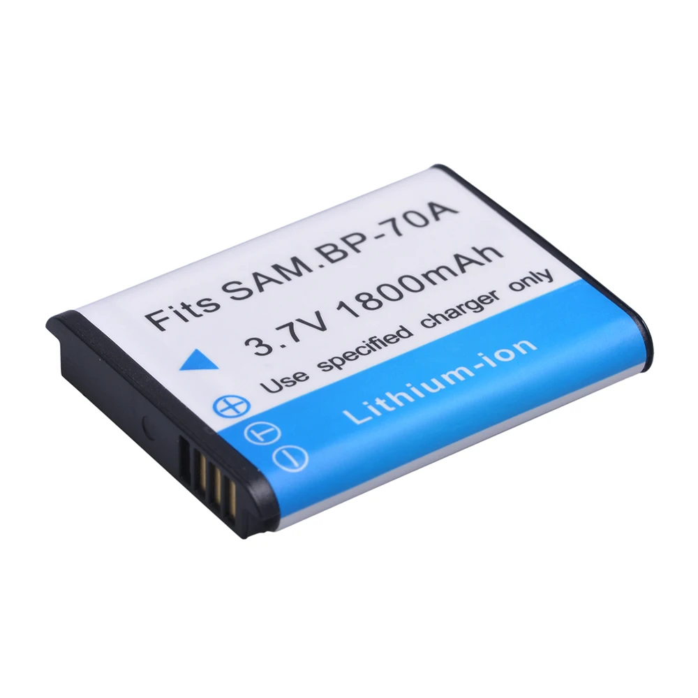 2pc 1800mAh BP 70A BP-70A BP70A Rechargeable Camera Battery for Samsung ST66 ST700 ST88 ES65 MV800 PL120 PL17 WB30F WB35F DV150F