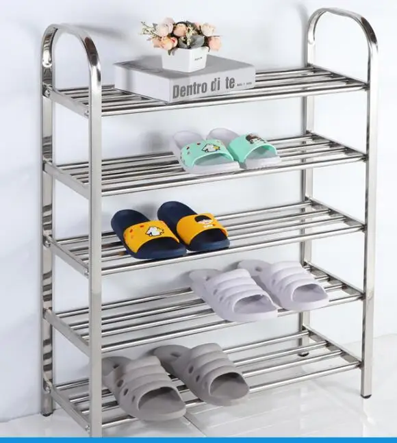 Shoes Rack Stainless Steel Standing Shoes Shelf Rack Footwear Shoe Storage Bedroom Livingroom Shoes Cabinet Home Organizer