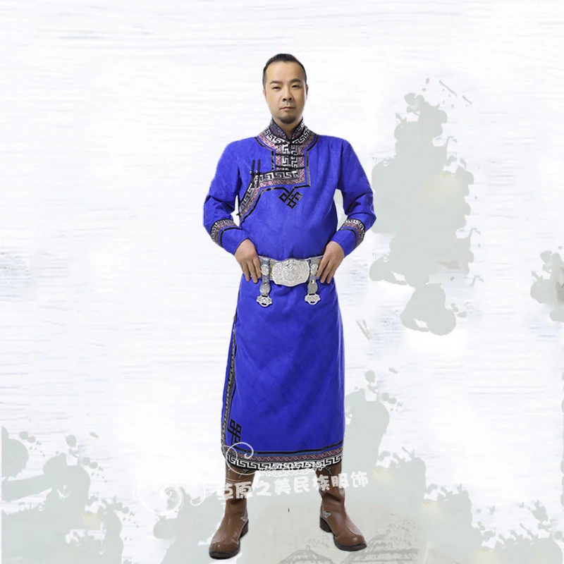 Dance cosplay Mongolian costume le costume mongol Mongolian Gown prenda Chinese minority Trend Men Mongolia Ethnic clothes robe