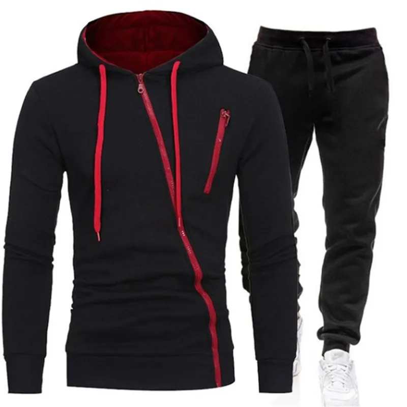 Spring men\'s sportswear 2-piece hoodie + pants sports suit men\'s sweater zipper hoodie men\'s clothing suit sportswear size M-3XL