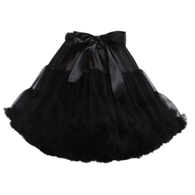 Женская юбка-пачка для косплея Лолита, трапециевидная Пышная юбка, многослойная Тюлевая юбка для балета и танцев, Нижняя юбка с большим бантом