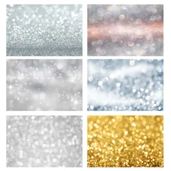 Golden Silver Bokeh Glitters Sparkle Christmas Birthday Party Photographic Background Vinyl Backdrop Photo Studio for Photophone